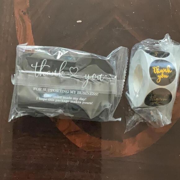 550 Black Thank you business cards and stickers - Picture 1 of 4